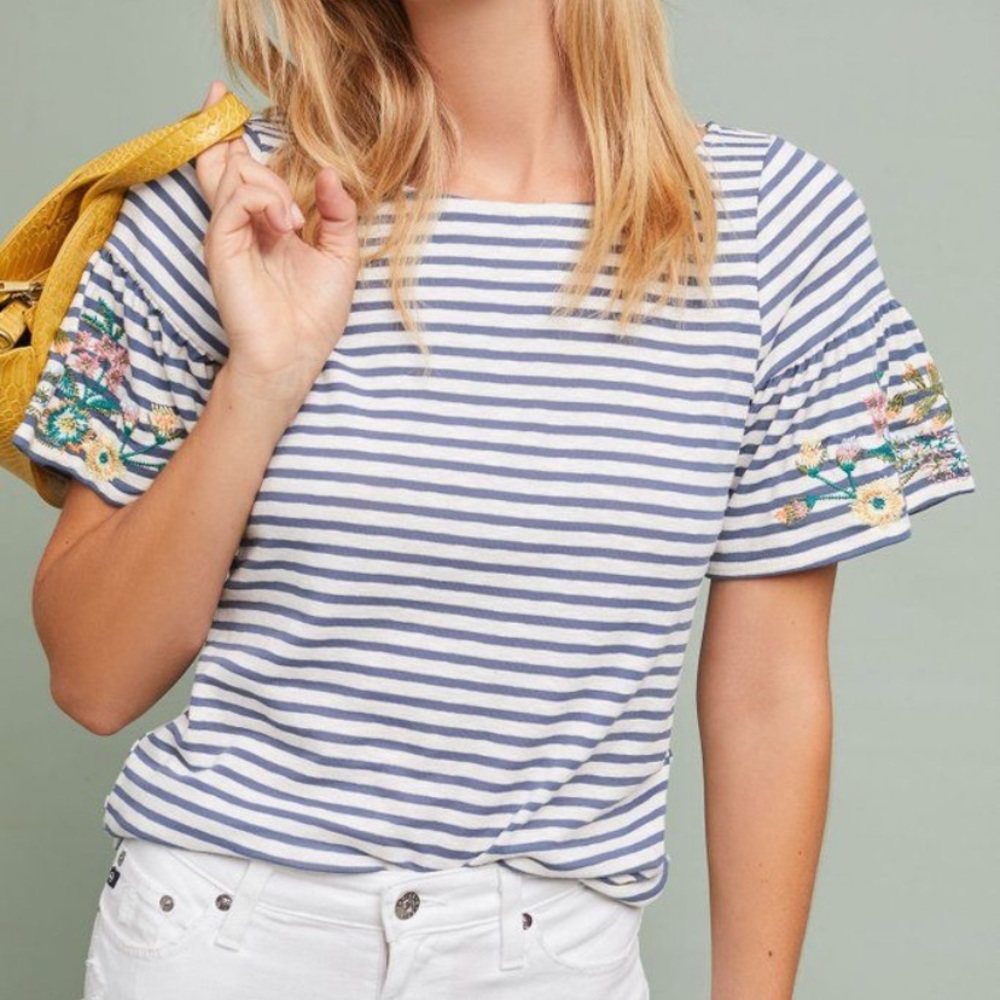 Anthropologie Eri + Ali Georgia Stripes Top